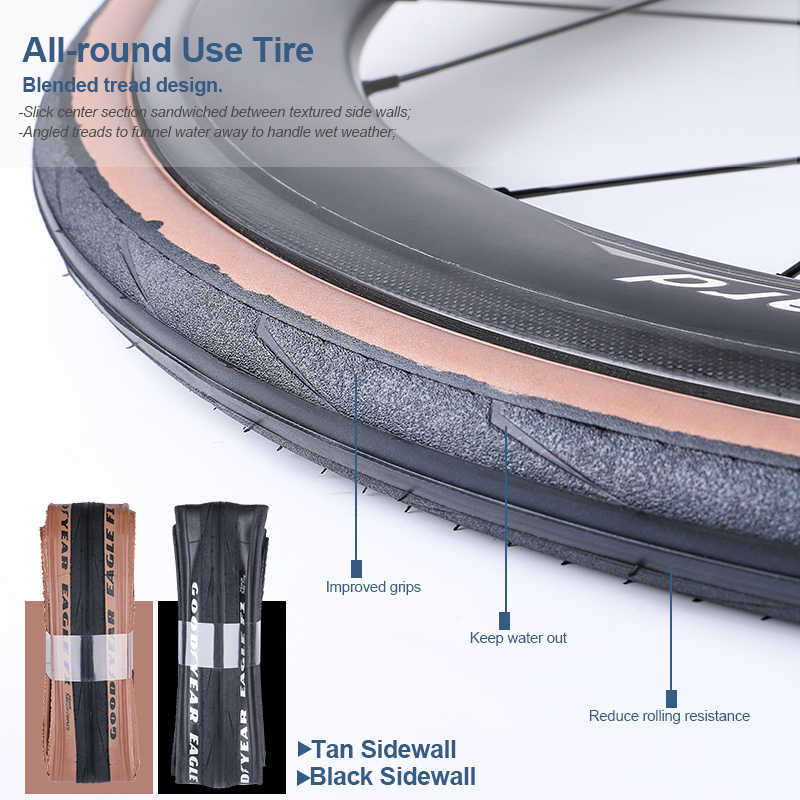 Bike Tires Goodyear Eagle F1 Bicycle Tires Tubeless/Tube Type Race Road Bike Tire 700x25/28/32C Tyre Cycling Anti-puncture 120 TPI Foldable HKD230712