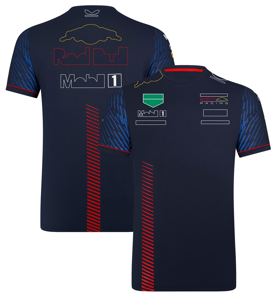 2023新しいF1ドライバーTシャツフォーミュラ1ブラックレッドチームレーシングポロシャツTシャツ夏のモータースポーツファンメンズレディースTシャツジャージー