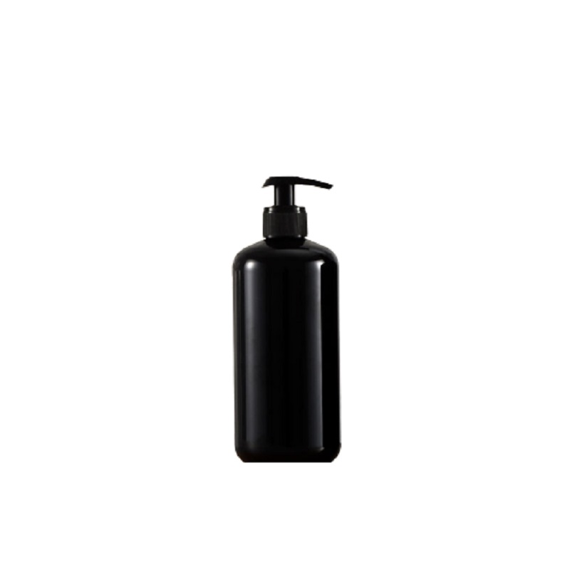 空のペットボトル500mlラウンドショルダーペットブラックホワイトローションプレスポンプ補充可能なパッケージングコンテナポータブル化粧品