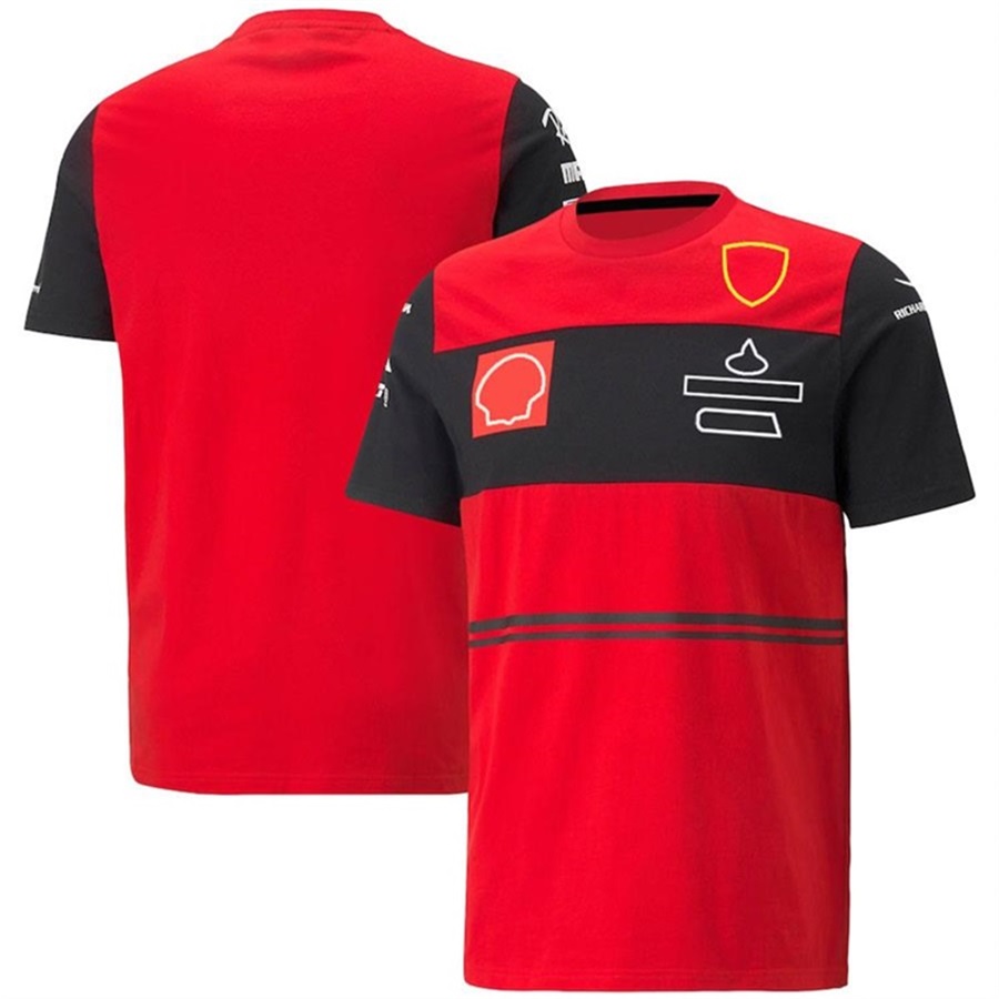 2022-2023 F1 팀 티셔츠 포뮬러 1 레드 팀 드라이버 티셔츠 짧은 슬리브 여름 F1 레이싱 폴로 셔츠 자동차 팬 티셔츠 저지