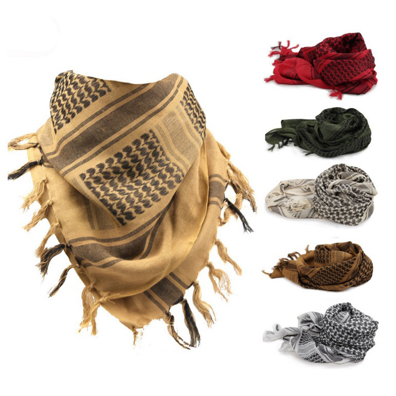Szalik bandanas zewnętrzny taktyczny arabski szalik pustynia keffiyeh wiatrakowy szaleństwo szalej szaliki bawełna 110*110 cm