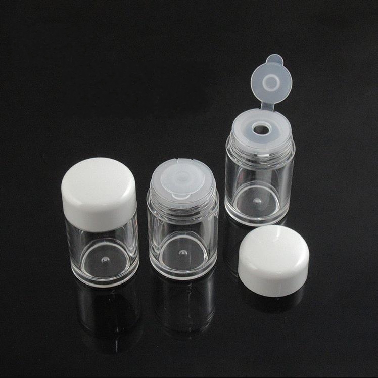 10 ml de recipiente de p￳ solto garrafas de jar com pl￡stico transparente recipiente glitter p￳ garrafa de caixa de sombra para olhos com peneira e tampas SN664