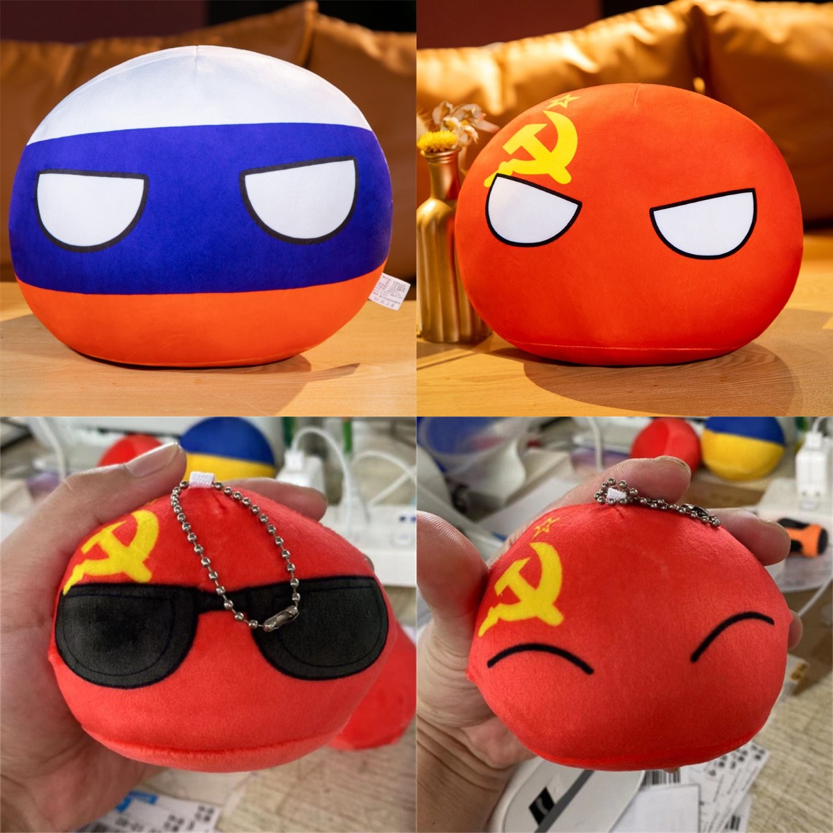 10cm Country Ball Plush Toys Polandball Pendant Countryball Country Flag Balls Bag Pendant Keychain