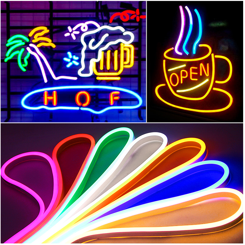 LED Flexible Neon Sign Strip Light 110V 220V 2835 5050 LED Neon Sign 120led Waterproof Flex Rope Light Outdoor Lighting