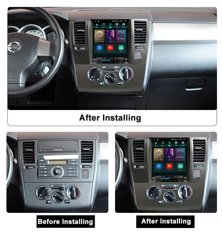 Reproductor Multimedia de Radio Dvd para coche Android 11 para Nissan Tiida C11 2004-2013 estilo Tesla Carplay unidad principal de navegación GPS estéreo 2din