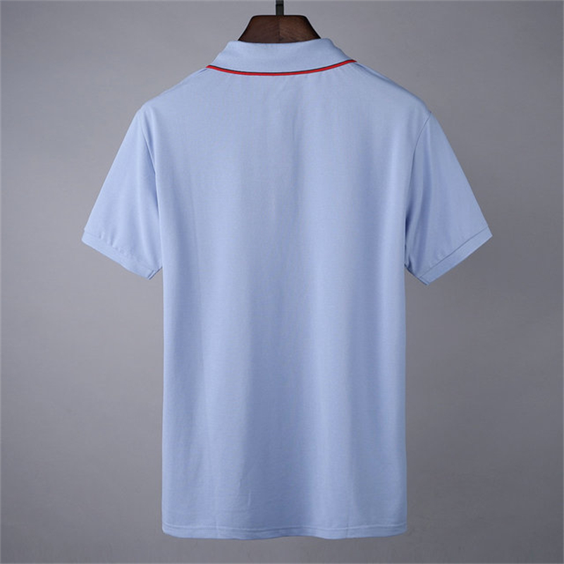 новый бренд летняя мужская рубашка поло с вышивкой топы с короткими рукавами отложной воротник одежда поло мужская мода повседневное поло M-3XL #882