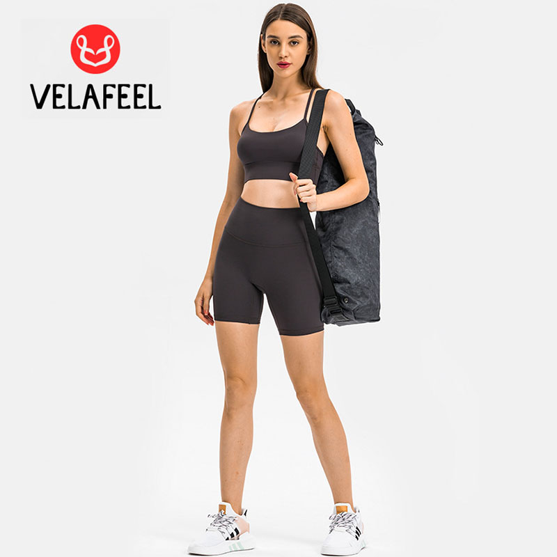 Solid Color Women Shorts High Waist Sports Gym Wear short pants Elastic cute yoga pants outfits Lady Overall Full Tights Workout Fitness Leggings VELAFEEL