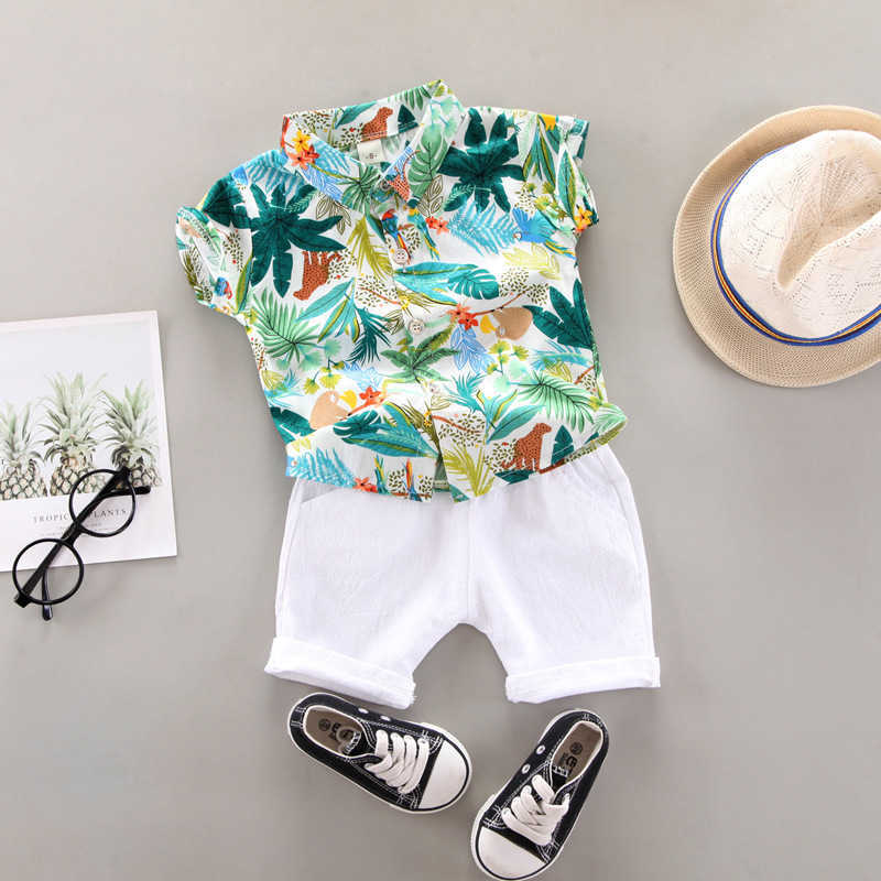 Ensemble de vêtements Summer Children's Vêtements Baby Baby Over Imprided Shirt Short Short Shorts de nouveau garçons