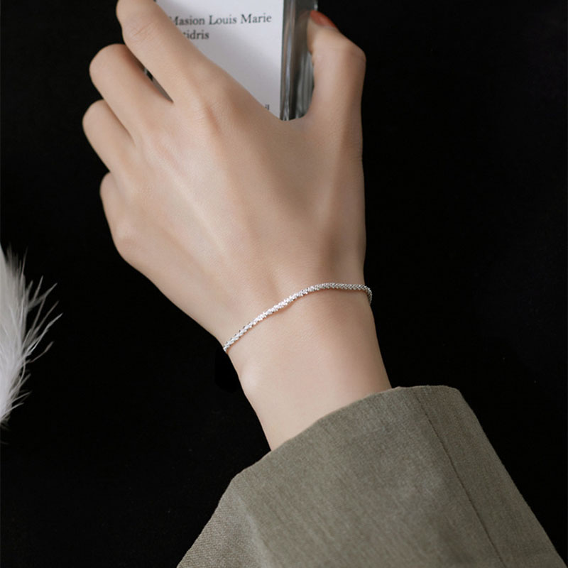 Zilveren sprankelende gipsperrente verstelbare kettingarmband voor vrouwen fijne mode sieraden bruiloftsfeestje cadeau