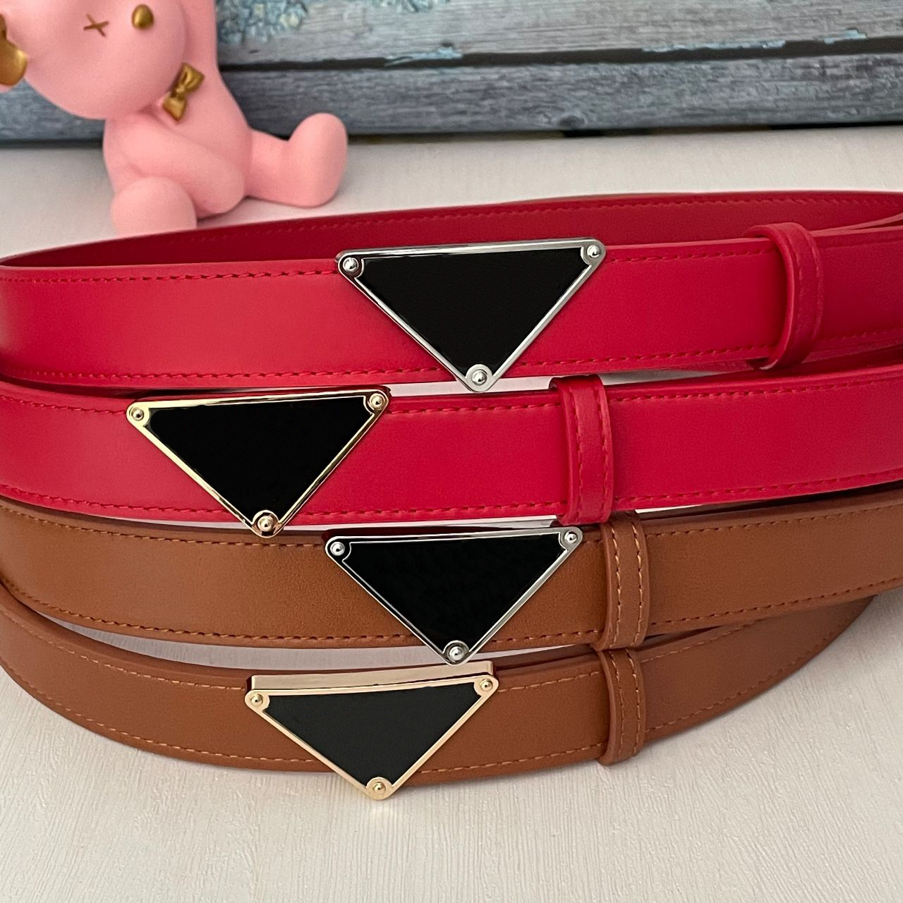 Designer Belt Luxury Women Belts Fashion Classical BiG Smooth Buckle Real Leather Strap 3 0cm Width With Box Black White Red Yello2789