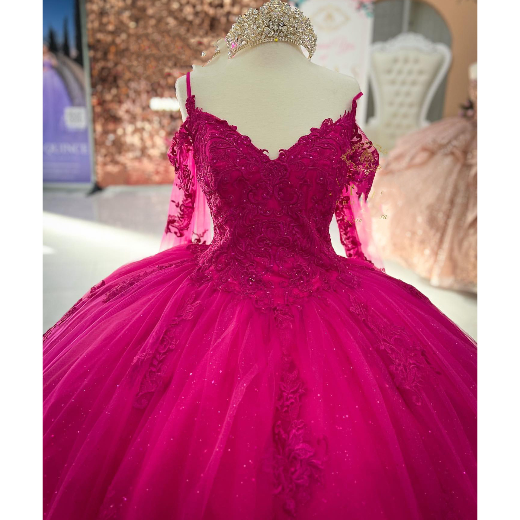 فستان جديد Quinceanera لـ Sweet 16 Girls Tulle Princess Ball Downs Hearsed Beads Birthday Party Gonws Vestidos de 15 Anos