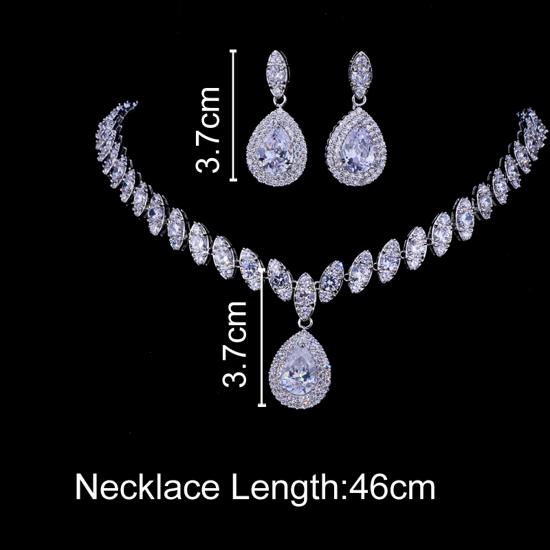 Wedding Jewelry Sets Emmaya Simulated Bridal Silver Necklace Sets Wedding Jewelry Parure Bijoux Femme Party Gift 230211