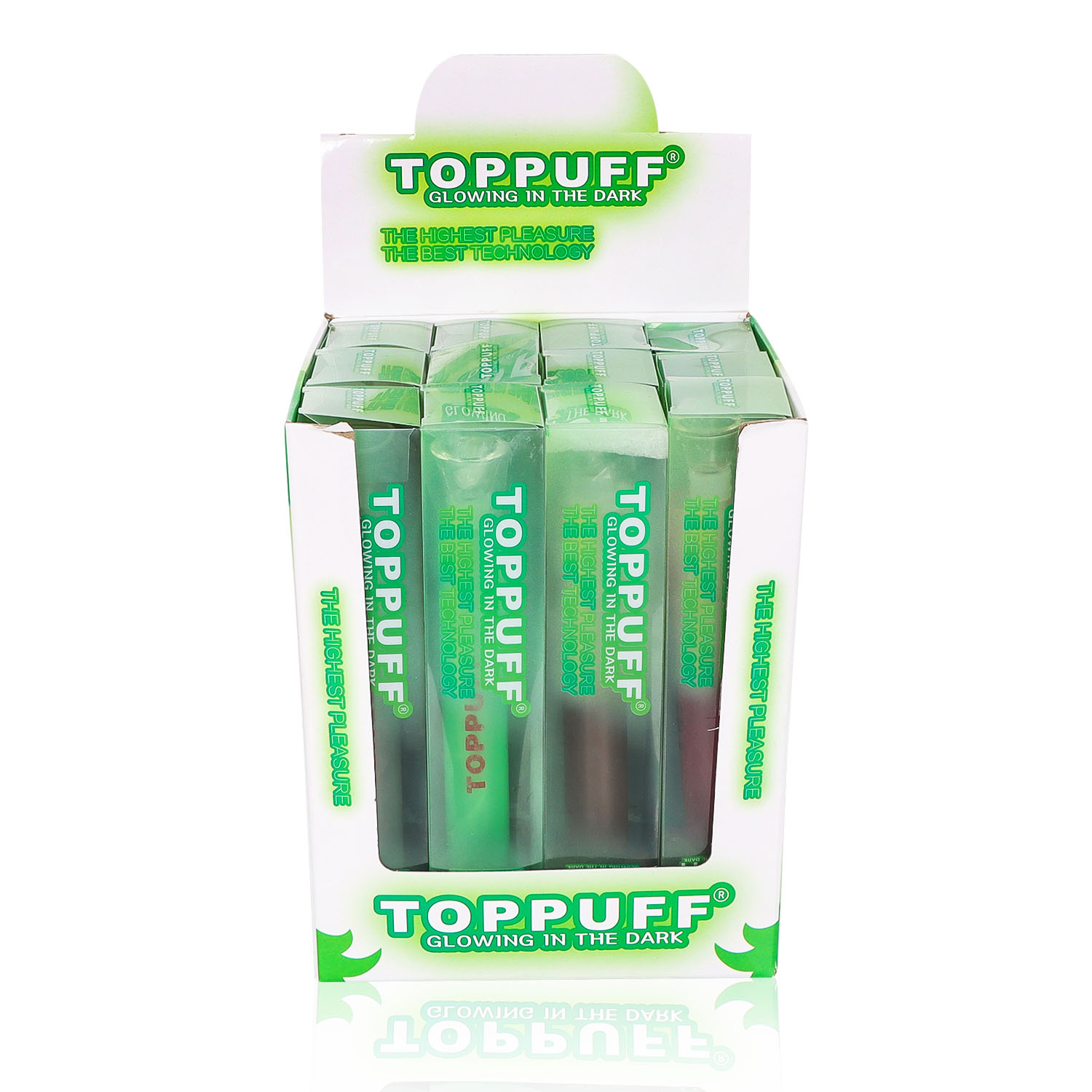 Toppuff Acrylic Cover Glass Pipe Acrylic Gun Water Pipes Hookah Screw on Bottle Converter Smoking Pipes Glow in the Dark Display