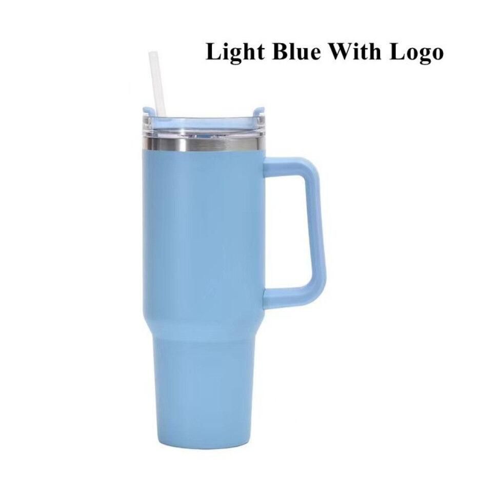 Gobelets avec Logo de 40oz avec poignée, tasses isolées avec couvercles et pailles, gobelet à café en acier inoxydable, Termos Cups231c