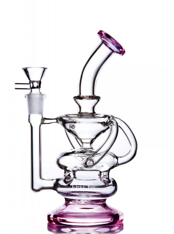 Hohe Glasbong Gefrierbare Spule Shishas Recycler Dab Rigs Rauchglas Wasserpfeife Wasserbongs mit 14mm Schüssel