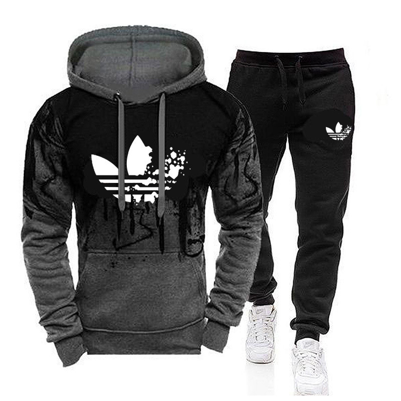 tracksuits sweater trousers set Basketball streetwear sweatshirts sports suit Brand letter ik baby clothes thick Hoodies men pants