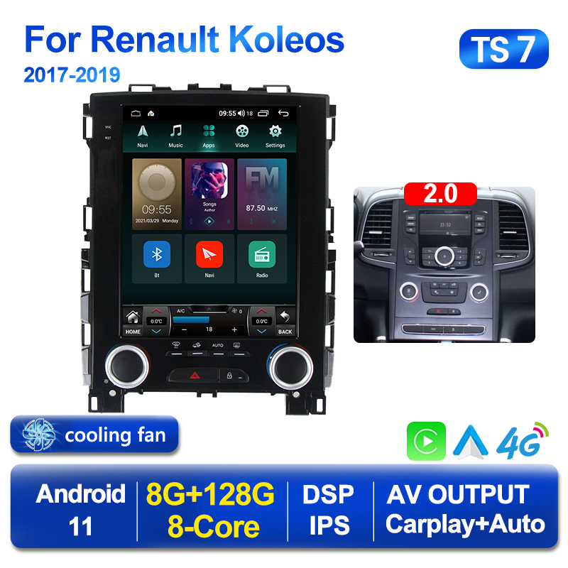 Android 11 Player Car DVD Radio for Renault Samsung SM6 Talisman Koleos Megane 4 2017-2019 Multimedia Tesla Vetical Screen GPS Navi Stereo