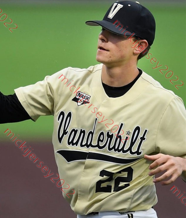 Carter Holton Bryan Reynolds Vanderbilt Maglia da baseball Tate Kolwyck Chris McElvain Jack Bulger Devin Futrell Patrick Reilly Vanderbilt Commodores Maglie