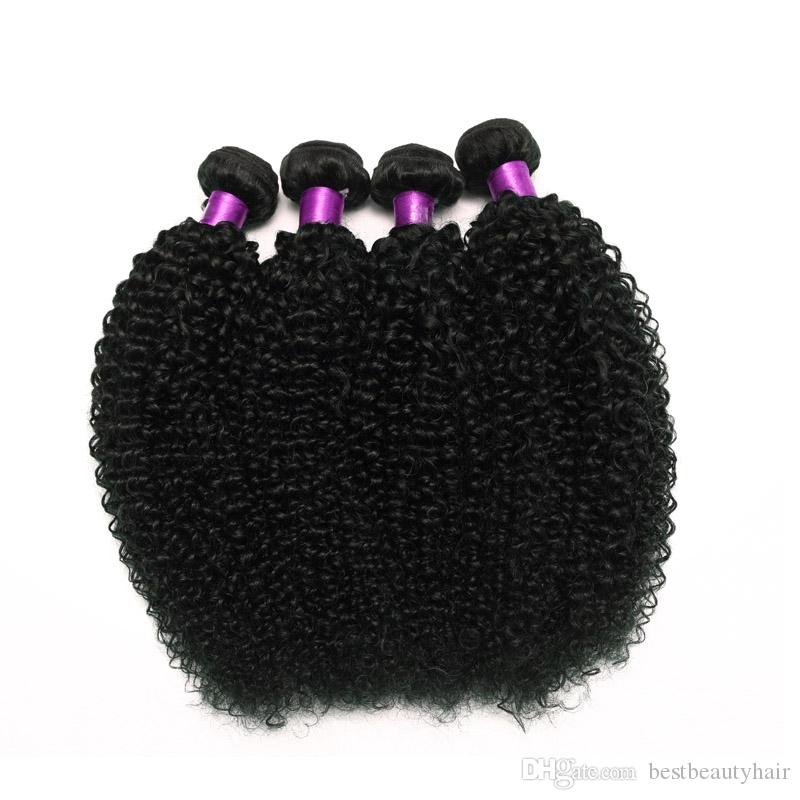 8A Mongolian Kinky Curly Hair Weave 4Bundles Curly Human Hair Extensions Mongolian Hair Afro Kinky Curly Extension Natural Black