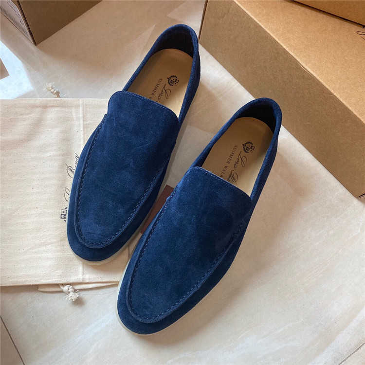 Designer Loropinas Walk Shoes Lp Suede Bean Shoes Flat Sole Casual Single Shoes Men's Lazy Loafers Men's Shoes WN-IVJS