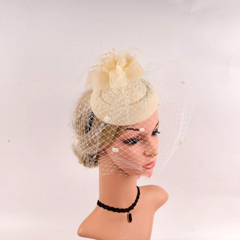 Hoofddeksels Zwart Retro Tule Kerk Bruiloft Bruidshoed Sluier Fascinators Vrouwen Prom Avond Formele Hoed Cap