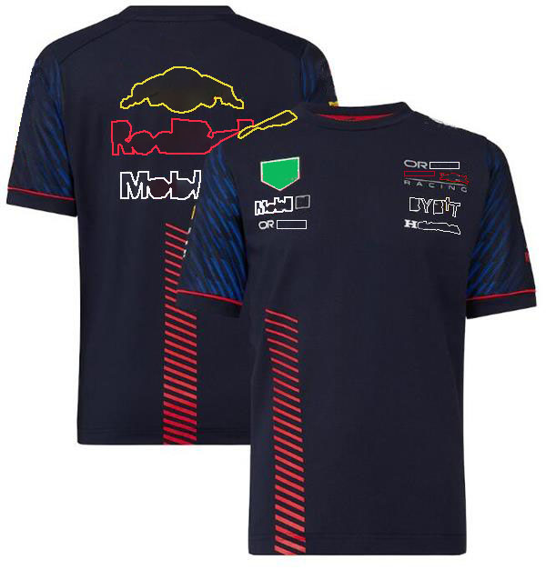 Ny F1 racing t-shirt kort ärm polo skjorta samma anpassade passform
