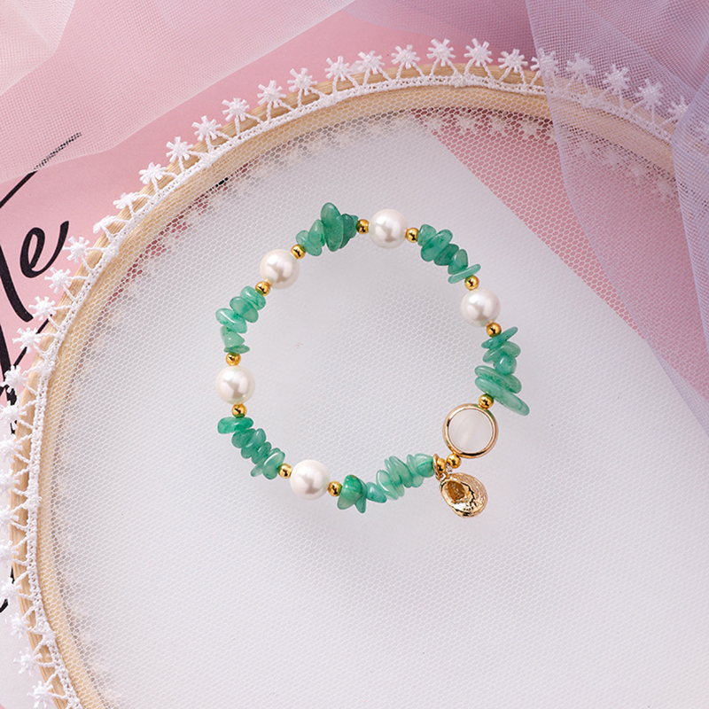 Bracelets en perles de coquillages Bracelet en pierre de cristal naturel Bracelet d'amitié de plage Fournitures cadeaux