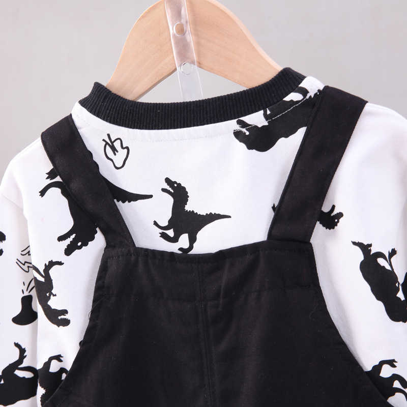 Ensembles LZH vêtements nouveau bébé garçons automne Costume enfants vêtements année dessin animé haut salopette deux pièces ensemble pour enfants Costume