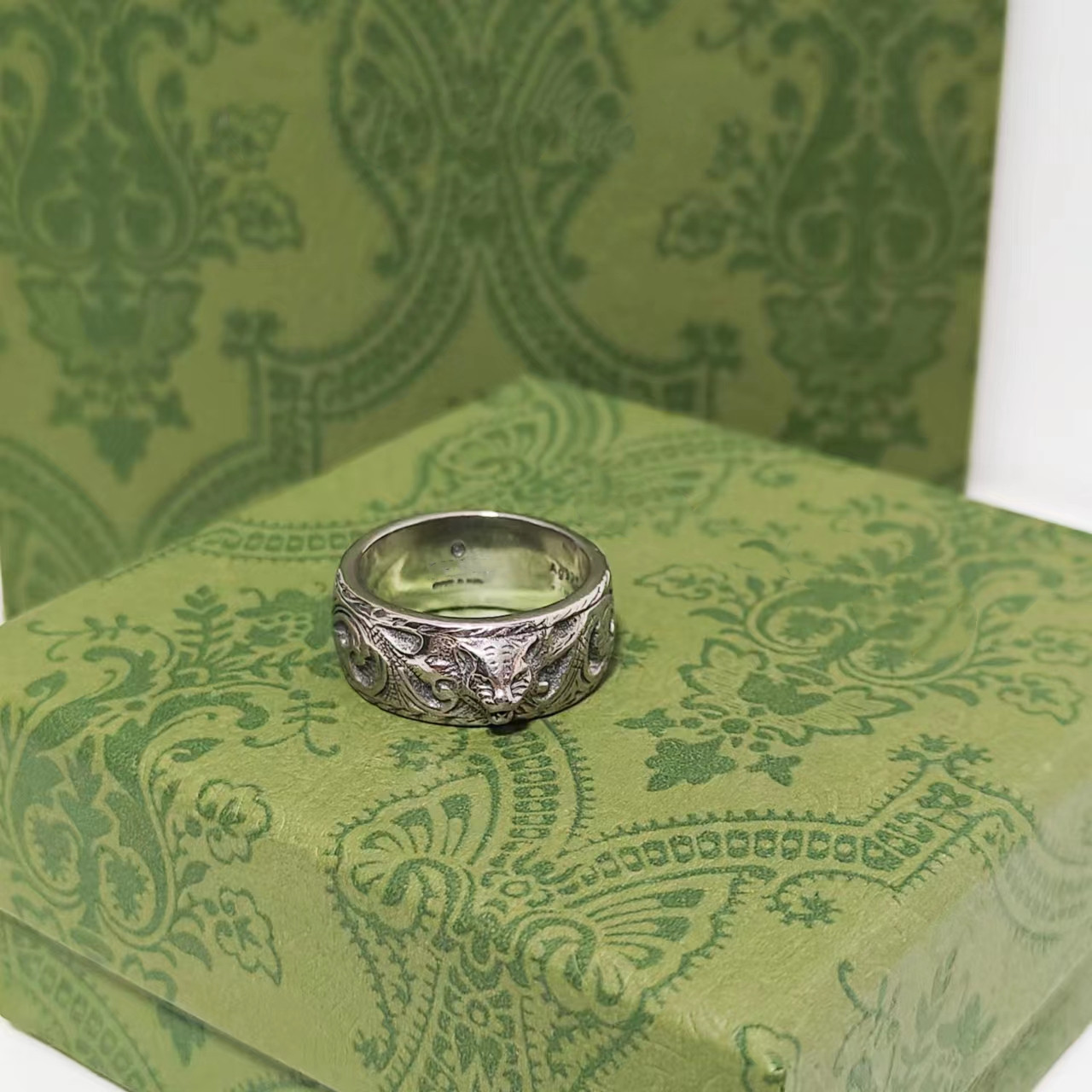 Top luxe designer ring dominante tijger hoofd ring 925 verzilverd materiaal ringen mode-sieraden 279K