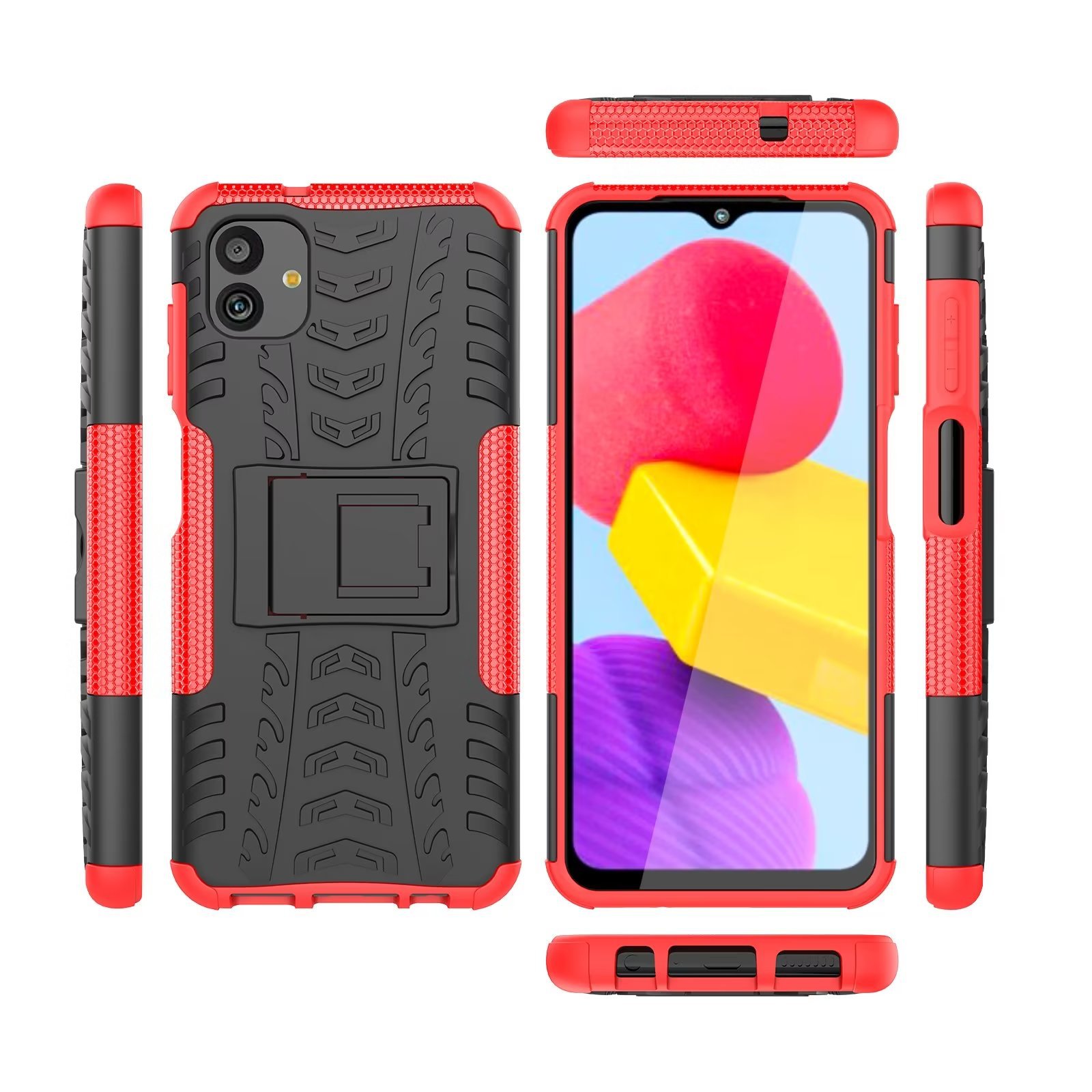 Custodia con cavalletto ibrida Dazzle Samsung Galaxy S23 Ultra S22 Plus S21 FE Note 20 A14 5G A04 A03 Core A03S A23 A33 A53 A73 A13 4G A22 A02 A02S A12 A32 A52 A72 Cover