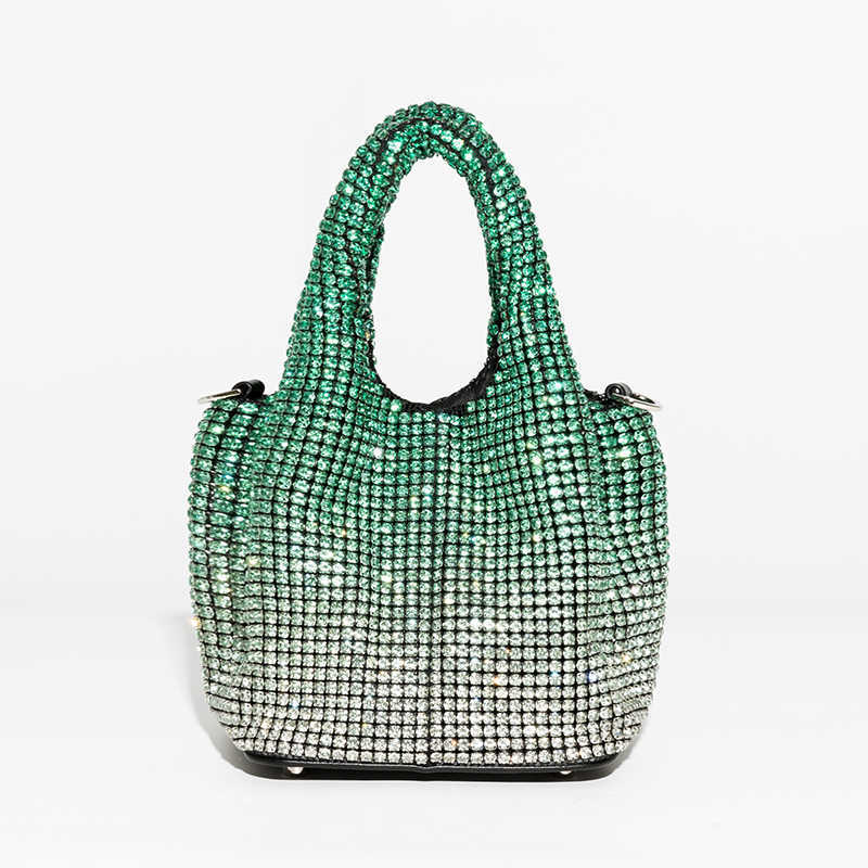 Borse da donna da sera con diamanti di lusso Borse a tracolla con tracolla in rete di cristallo con pannelli di design Borsa a tracolla con glitter Borsa piccola 230214