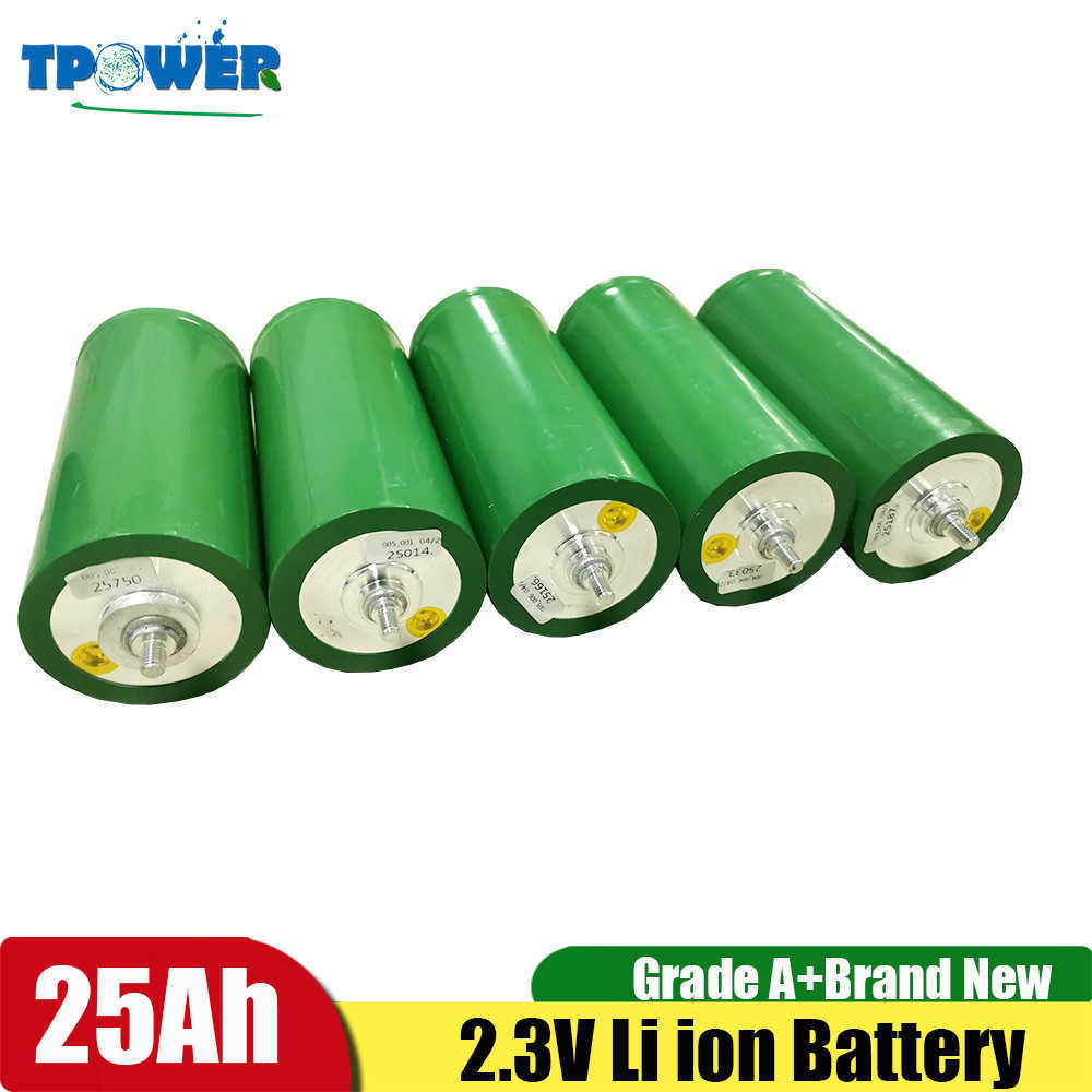 LTO 2.4V 25Ah 50C 1250A for 12V 24V Lithium Titanate 2.3V Battery Pack Power 14.4V EV Golf Cart Long Life Cycle