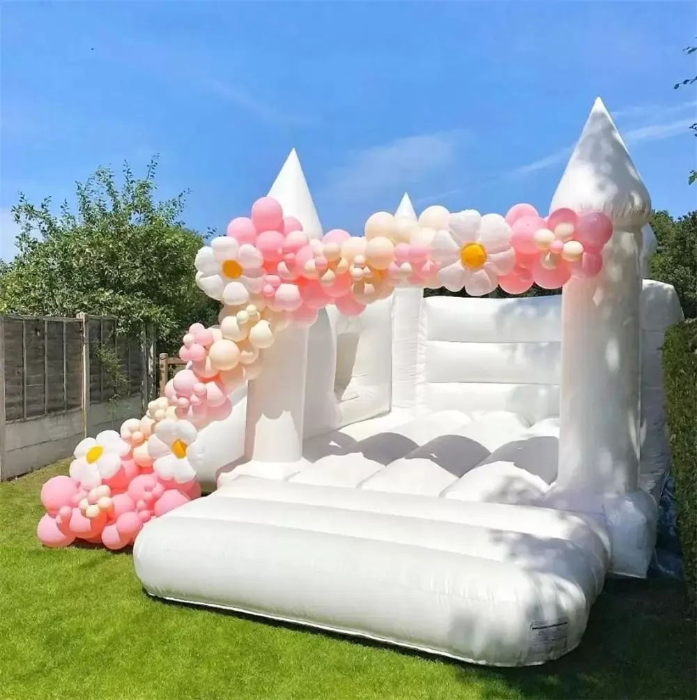Commercial Full PVC Trampolines Inflatable Castle Wedding Bounce House with dry slide Inflatable Bouncy party center free ship to your door