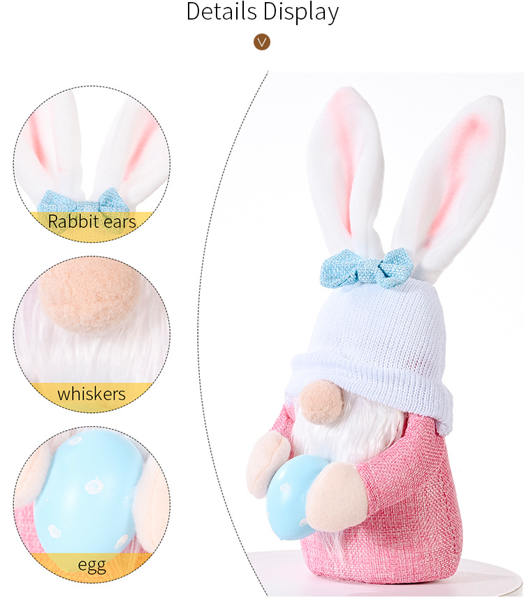 New Easter decoration Party supplies creative rabbit holding egg doll decoration doll gift