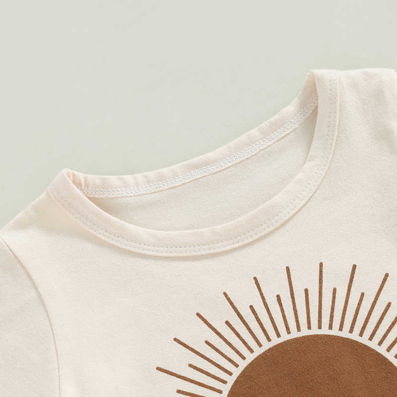 Ensembles d'été pour bébés garçons, tenue mignonne, t-shirt à manches imprimées soleil, short à taille élastique, costume deux pièces pour enfants