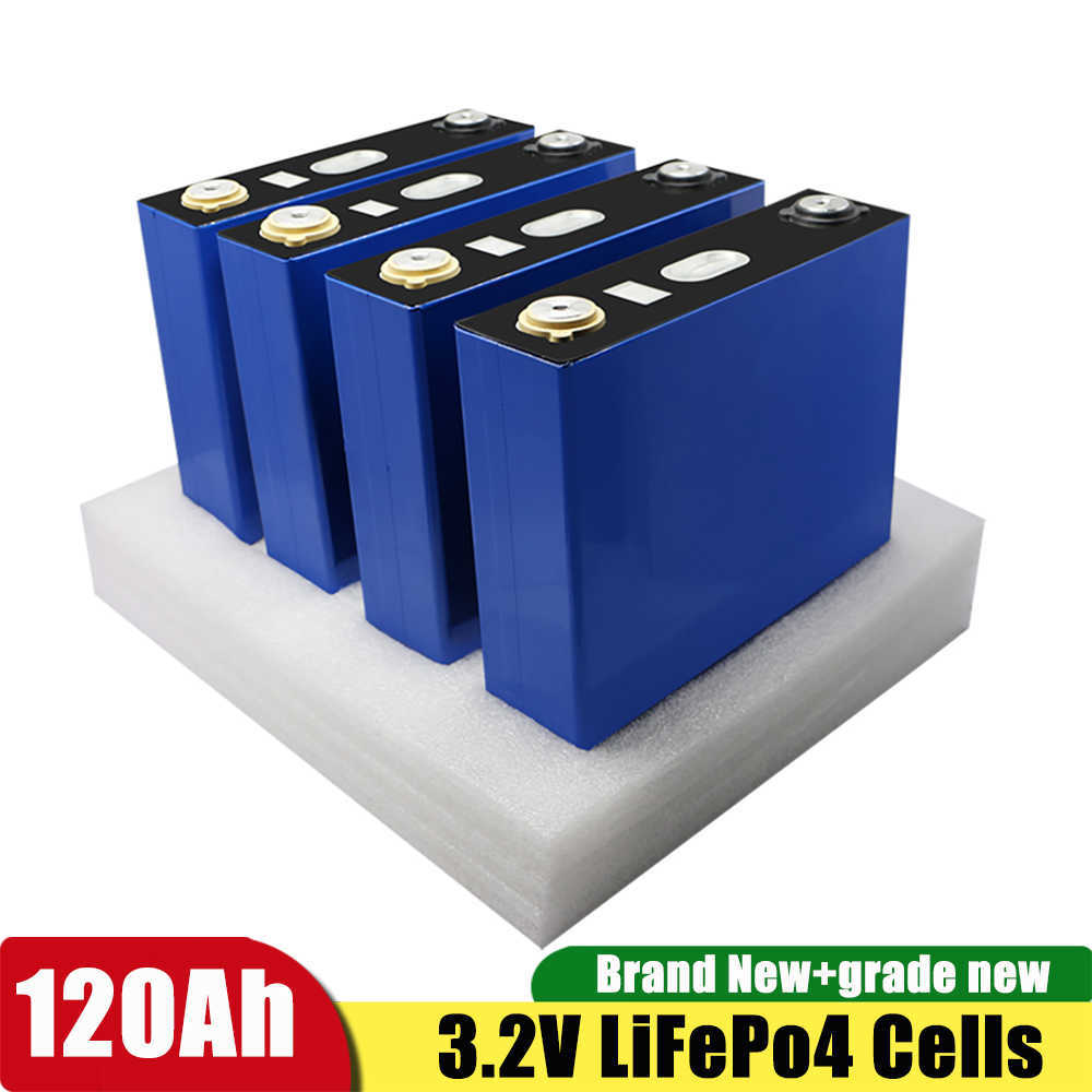 8 pièces3.2V 120Ah LiFePO4 batterie flambant neuf Rechargeable Lithium fer phosphate cellule Pack 12V 24V 48V bricolage pour solaire RV EV bateau