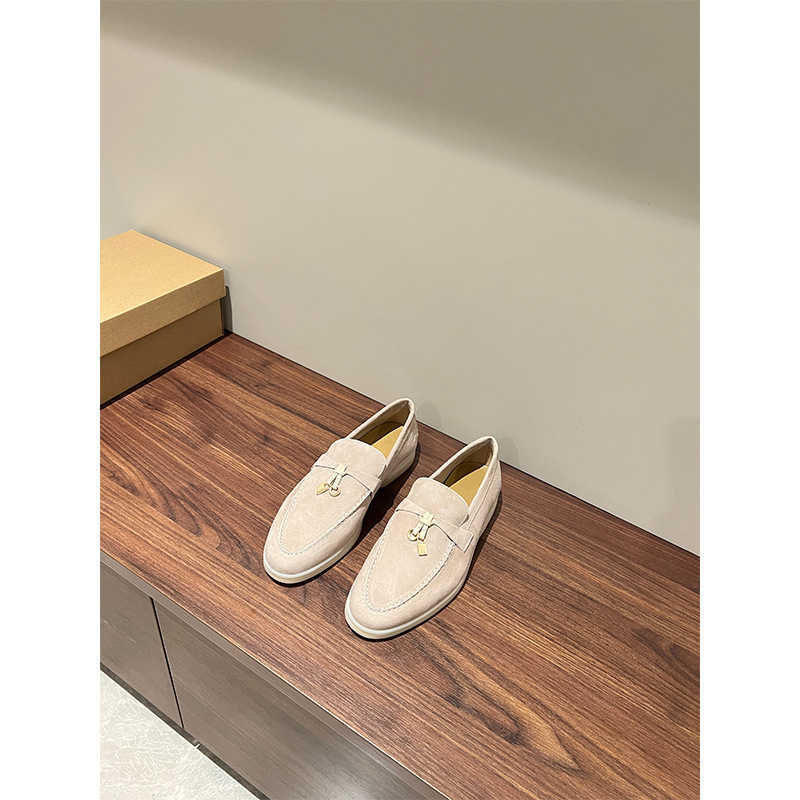 Designer Loropiana Charms Scarpe Lp Pelle di pecora Rabbia Scarpe fortunate Persone pigre Pedale Stile business Resistente all'usura Antiscivolo Casual Elegante Scarpe singole da donna