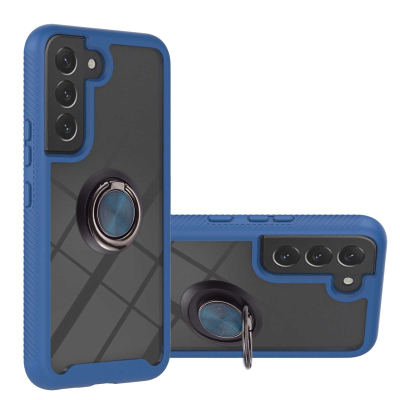 Anello in metallo 360 Custodie antiurto Iphone 14 Pro Max Plus 13 12 2in1 Strato ibrido PC rigido TPU Supporto telaio paraurti Cavalletto Trasparente Nero Blu Rosso Copertina anteriore posteriore