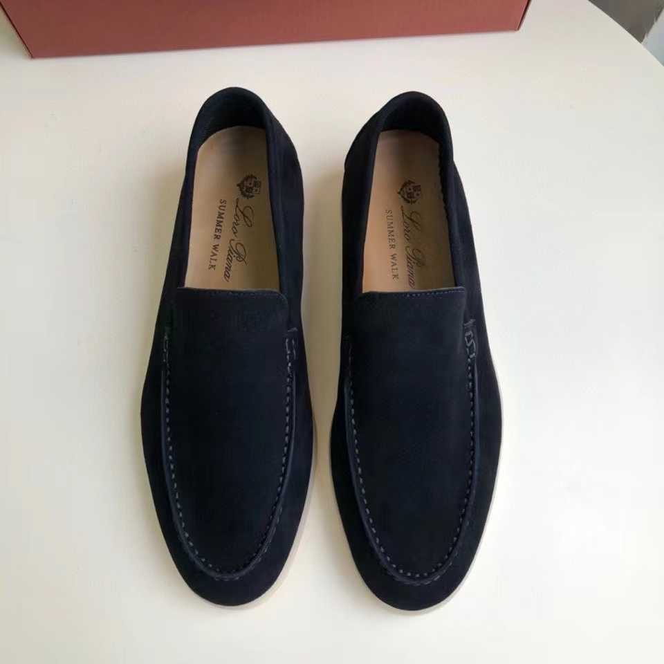 Chaussures de marche Loropiana de styliste pour hommes, mocassins en cuir de Style britannique Lp, chaussures plates et décontractées en daim, 23