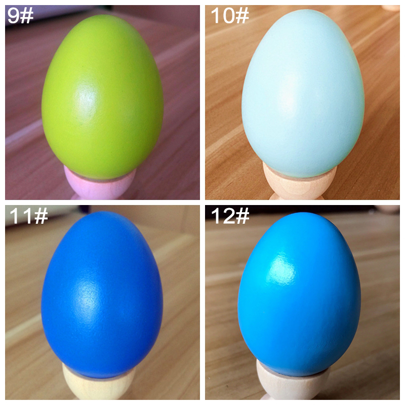 Children Party Favor Wood Simulation Easter Egg Solid Color Paintable Drawing Artificial Egg DIY Hand Painted Wooden Easter Eggs Huevos De Pascua De Madera