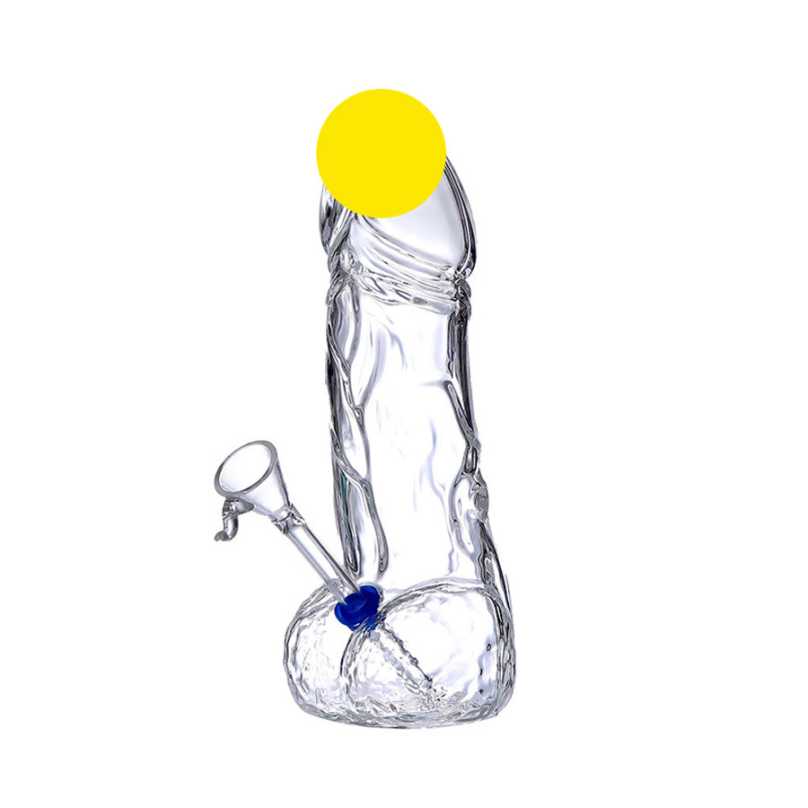 19 cm Wasserpfeifen Glas Bubbler Downstem Rauchpfeifen 14 mm Schüssel dickes Glas Männlicher Penis Wasserbongs Rauchpfeife Dab Rigs Tabak