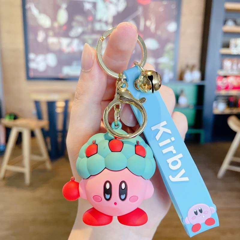 Dessin animé jouets Star Kirby Anime Figures porte-clés Kawaii rose Kirby modèle pendentif mignon enfants sac porte-clés cadeau d'anniversaire pour les enfants