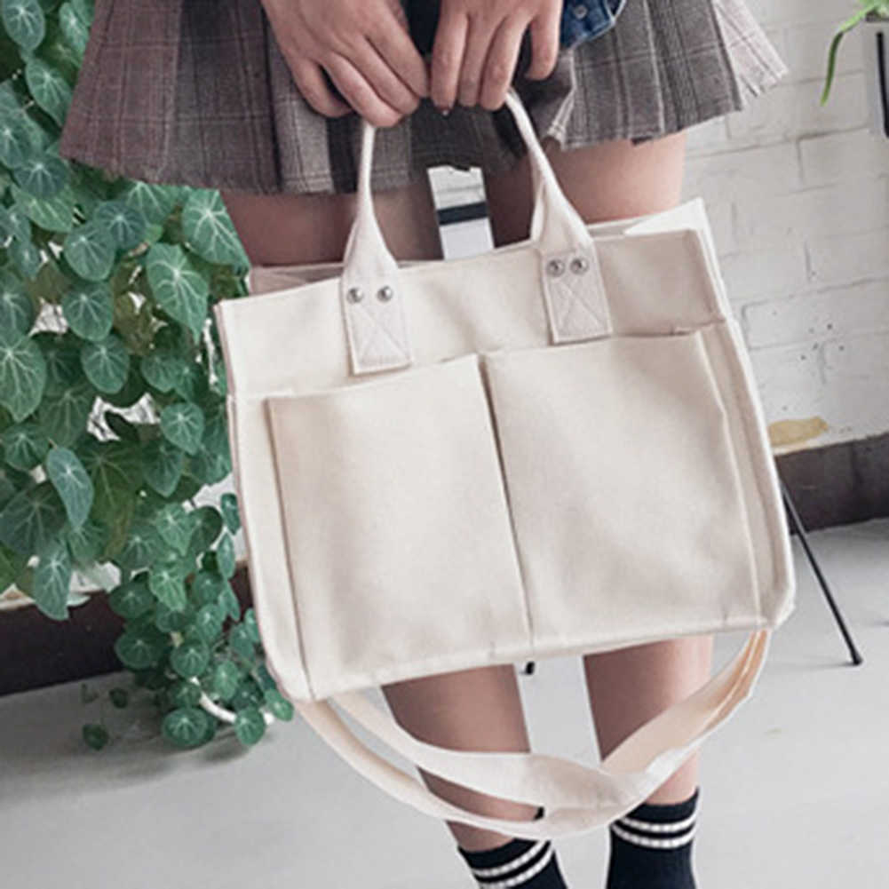TOTES CANVAS MULTI JOTIONS HANDBAG for School School Teacher Fabric Leisure Top-Handle Bag Bage Teenager Counder Counder Bags 0214V23
