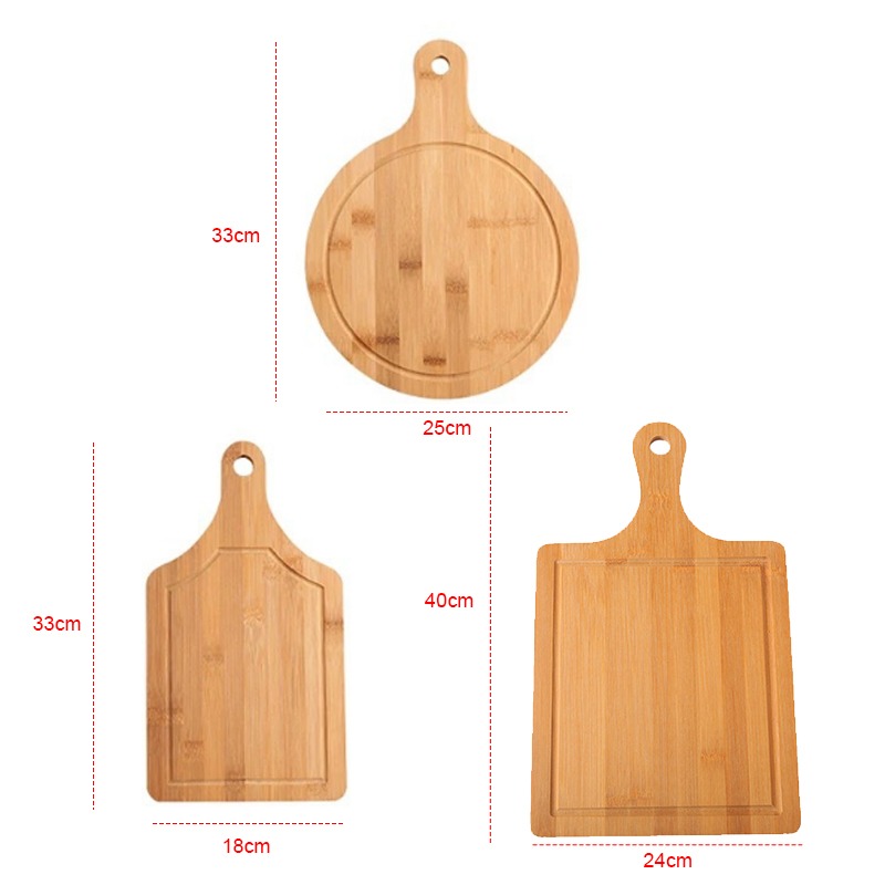 Chopping Blocks Round Wooden Cutting Board Kitchen Cutting Board With Handle Solid Wood Food Board Pizza Bread Fruit