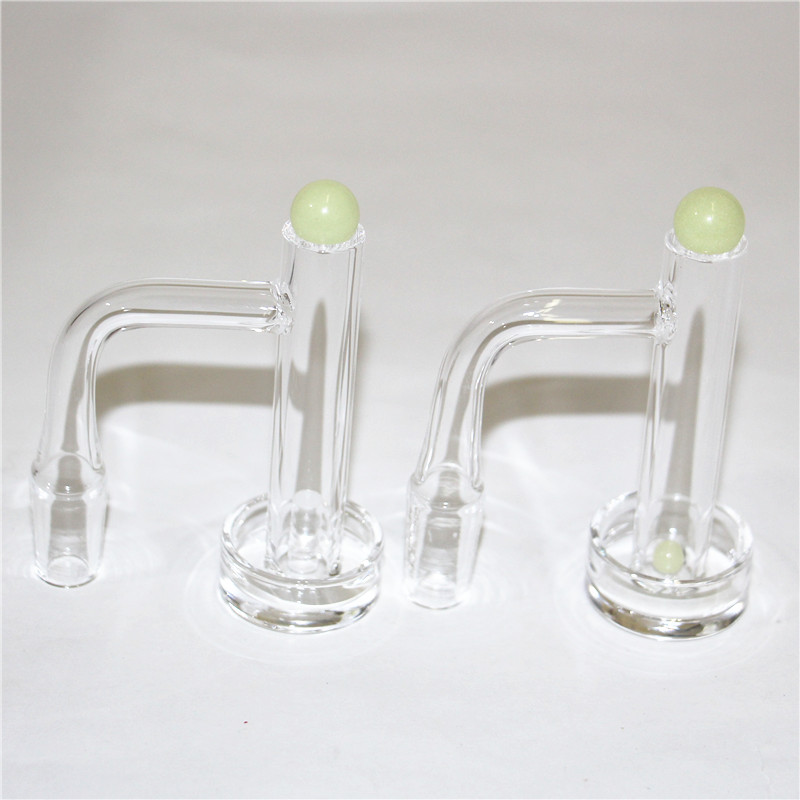 Rooknagels Afgeschuinde rand Contral Tower Quartz Banger Nail met glasmarmer Carb Cap Pil voor Dab Rigs Glazen waterleidingen bong