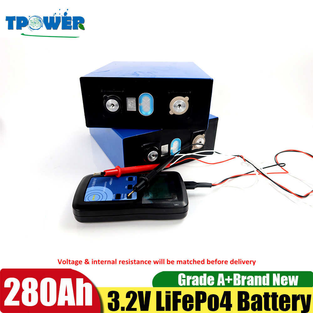 3.2V Lifepo4 Cell 280AH NOUVEAU GRADE AVEC DIY 12V 24V 48V Batterie rechargeable Cycle profond avec des barres de barres gratuites