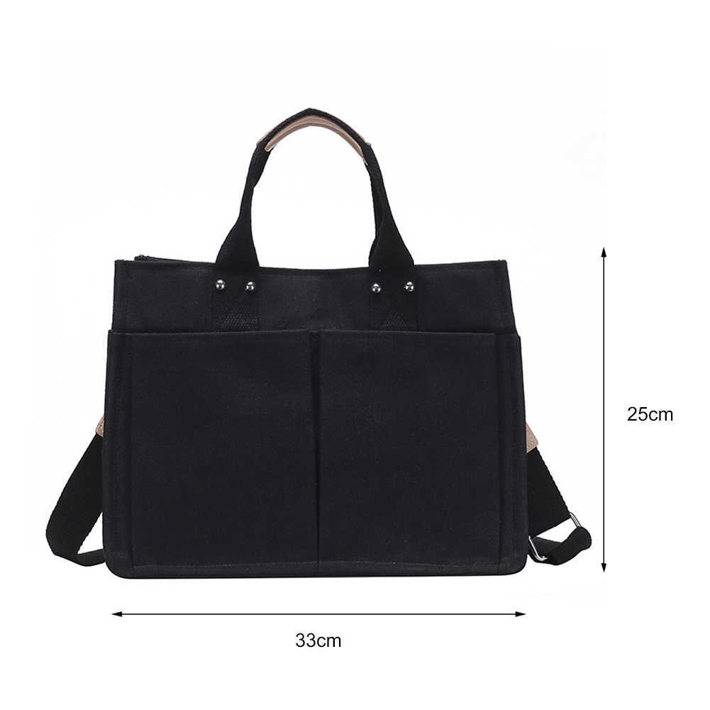 TOTES CANVAS MULTI JOTIONS HANDBAG for School School Teacher Fabric Leisure Top-Handle Bag Bage Teenager Counder Counder Bags 0214V23