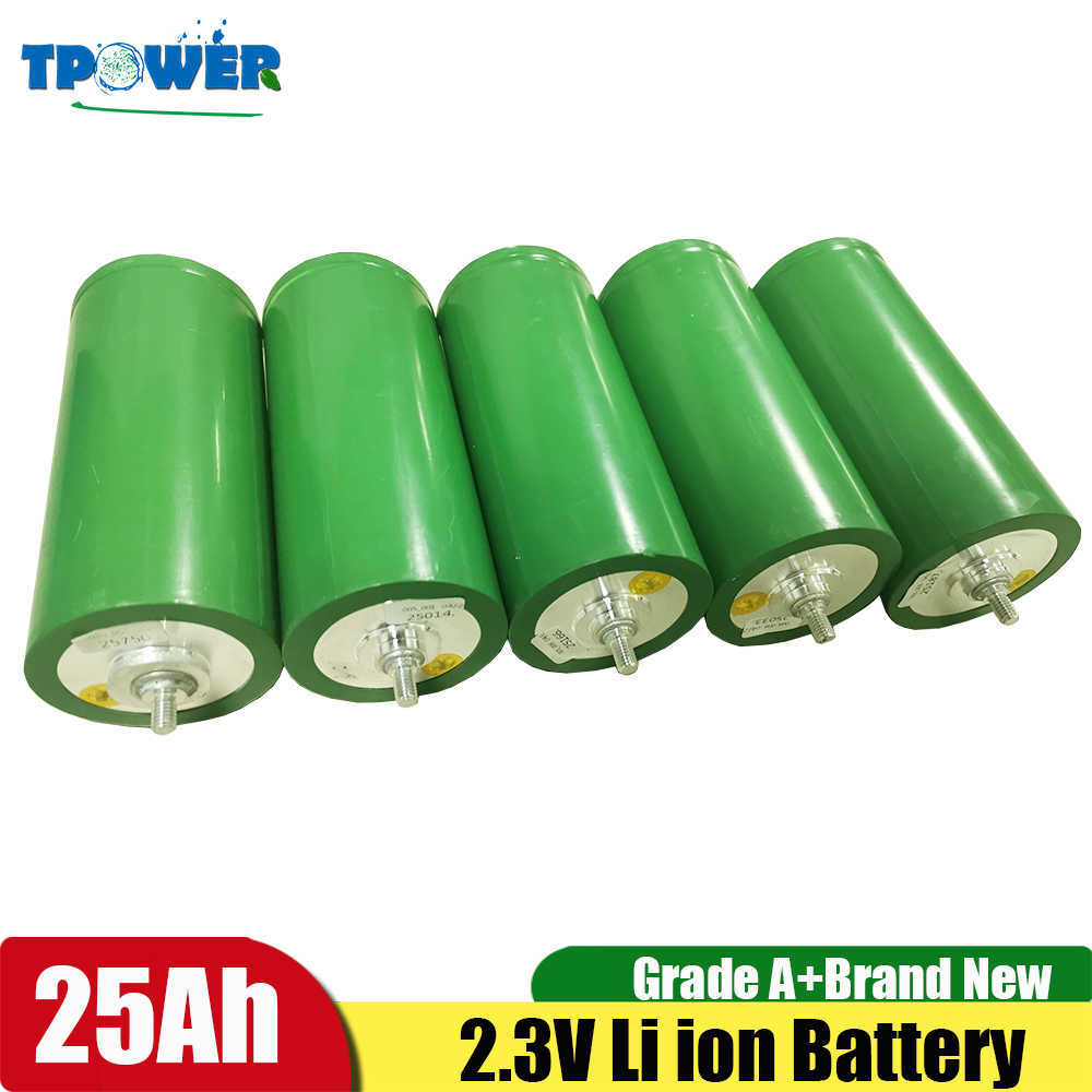 LTO 2.4V 25Ah 50C 1250A for 12V 24V Lithium Titanate 2.3V Battery Pack Power 14.4V EV Golf Cart Long Life Cycle