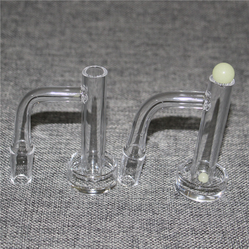 Clou à fumer à bord biseauté 14 mm OD Contral Tower Terp Slurper Quartz Banger avec pilier en quartz/bouchon en verre pour conduites d'eau Dab Rigs