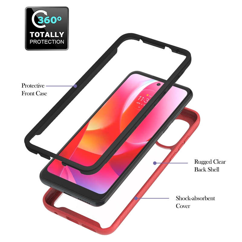 Metal Finger Ring 360 Shockproof Cases For Iphone 14 Pro Max Plus 13 12 2in1 Hybrid Layer Hard PC TPU Bumper Frame Holder Kickstand Clear Black Blue Red Front Back Cover